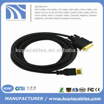 Placa de oro 6FT HDMI al cable VGA 1080p 1.8M KY-HVW015G